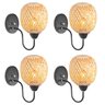 4 Luminária de Parede Fibra Natural Artesanal em Bambu Nat95 - 1