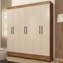Ver imagem 1 de Guarda Roupa Casal 6 Portas e 2 Gavetas Verso - Amêndola Touch/off White