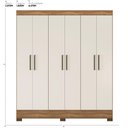 Ver imagem 2 de Guarda Roupa Casal 6 Portas e 2 Gavetas Verso - Amêndola Touch/off White