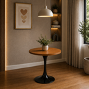 Ver imagem 2 de Mesa de Jantar Saarinen Preto Redonda 70cm - MDF Melamínico Freijó