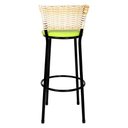 Ver imagem 3 de Banqueta Alta Ratan Hawai Preta Palha  