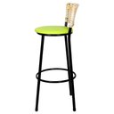 Ver imagem 2 de Banqueta Alta Ratan Hawai Preta Palha  