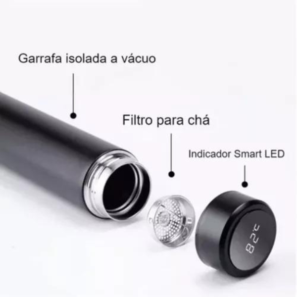 Garrafa Térmica a Vácuo Display Led Temperatura Garrafa de Água de Aço Inoxidável Copo Isolado - 8