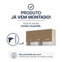 Ver imagem 7 de Armário Aéreo Multiuso Modulado 3 Portas 120 cm Montado em MDP – Amadeirado Cinza/Marrom