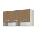 Ver imagem 5 de Armário Aéreo Multiuso Modulado 3 Portas 120 cm Montado em MDP – Amadeirado Cinza/Marrom