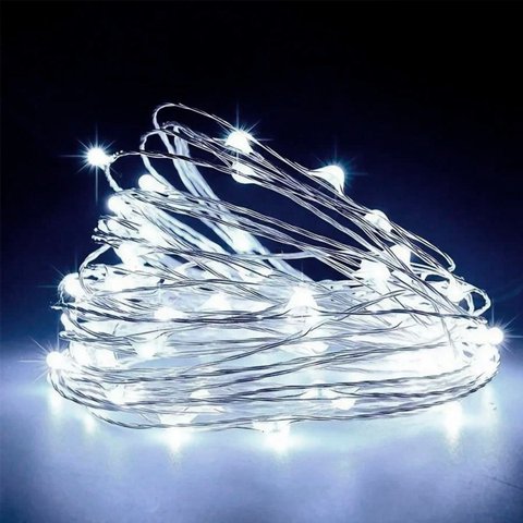Fio de Fada Leds Branco 100 Lâmpadas Musical Natal 10m Usb
