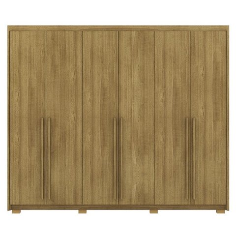 Guarda Roupa Casal 6 Portas 3 Gavetas Mdf 275 Cm Nature Vlr
