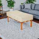 Ver imagem 2 de Puff Retangular Mini Recamier em Linho e Madeira Maciça 80 cm