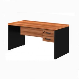 Mesa Escritório 1,50x0,60m -02 Gavetas - WORKSTART - NOGAL SEVILHA/PRETO - 21473 - 1