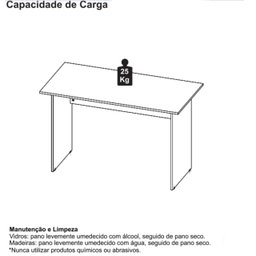 Mesa Escritório 1,50x0,60m -02 Gavetas - WORKSTART - NOGAL SEVILHA/PRETO - 21473 - 5