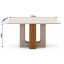 Ver imagem 2 de Mesa de Jantar Sofia 120x80 Canto Copo com Vidro Cinamomo Off White Off White - Leifer