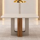 Ver imagem 3 de Mesa de Jantar Sofia 120x80 Canto Copo com Vidro Cinamomo Off White Off White - Leifer