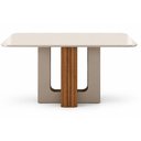 Ver imagem 1 de Mesa de Jantar Sofia 120x80 Canto Copo com Vidro Cinamomo Off White Off White - Leifer