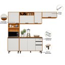 Ver imagem 6 de Cozinha Modulada Completa 4 Peças 8 Portas 2 Gavetas com Paneleiro Duplo Ravena Bege/Freijó/Off White Acetinado