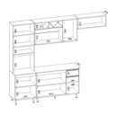 Ver imagem 7 de Cozinha Modulada Completa 4 Peças 8 Portas 2 Gavetas com Paneleiro Duplo Ravena Bege/Freijó/Off White Acetinado