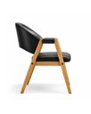 Ver imagem 6 de 2 Cadeiras Maysa em Corino Preto Madeira Maciça | Design Contemporâneo e Conforto Excepcional