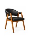 Ver imagem 2 de 2 Cadeiras Maysa em Corino Preto Madeira Maciça | Design Contemporâneo e Conforto Excepcional