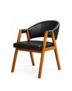 Ver imagem 4 de 2 Cadeiras Maysa em Corino Preto Madeira Maciça | Design Contemporâneo e Conforto Excepcional