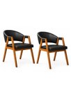 Ver imagem 1 de 2 Cadeiras Maysa em Corino Preto Madeira Maciça | Design Contemporâneo e Conforto Excepcional