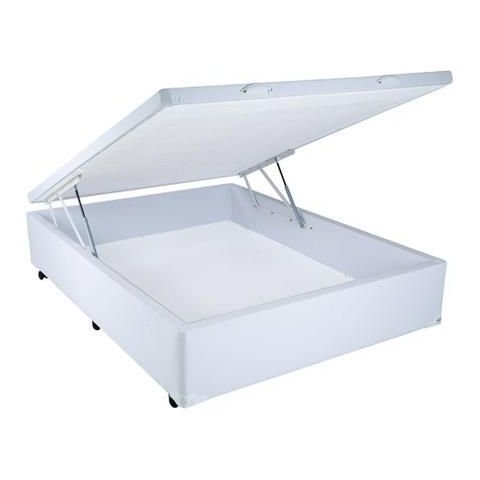 Cama Box Baú Casal Branco Sintetico 138x188
