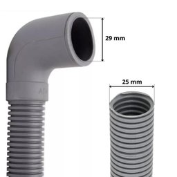 Mangueira Entrada + Saída Água Máquina De Lavar Universal 3m Metros Cinza + Curva Para Mangueira + F - 4
