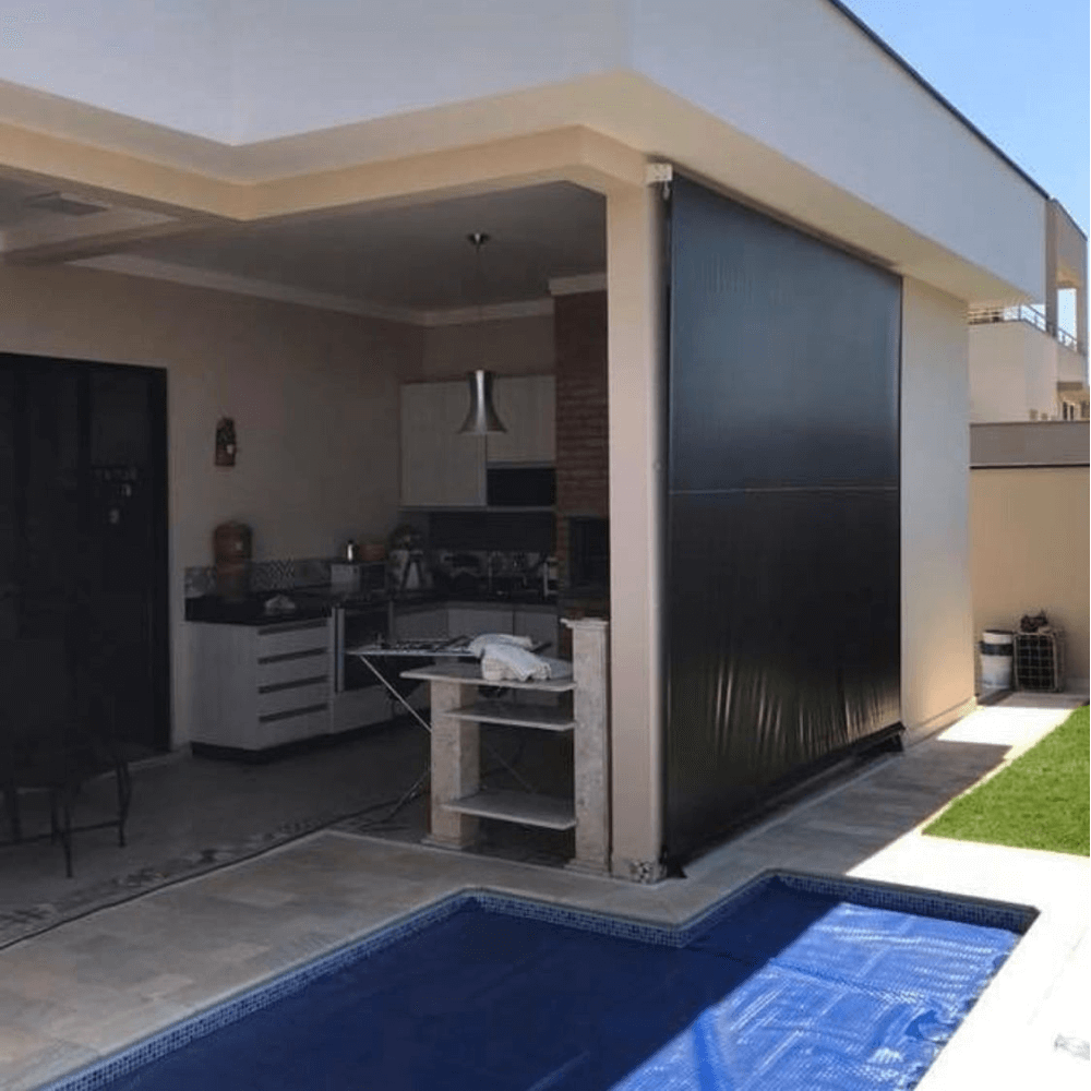 Toldo Cortina Preto - 2,90m x 1,80m - kit completo - 2