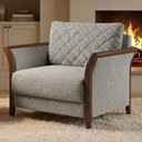 Ver imagem 2 de Poltrona Decorativa Ambar Braços Pes em Madeira Boucle Tce 1018 Moll