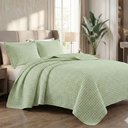 Ver imagem 2 de Cobre Leito Colcha Encanto Queen 3 Peças - Verde - 100% Poliéster