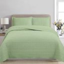 Ver imagem 3 de Cobre Leito Colcha Encanto Queen 3 Peças - Verde - 100% Poliéster