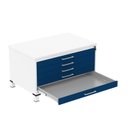 Ver imagem 4 de Mapoteca Mont 5 Gavetas 71,3cm x 120,4cm Aço Cinza/Branco/Azul Delrei