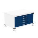 Ver imagem 2 de Mapoteca Mont 5 Gavetas 71,3cm x 120,4cm Aço Cinza/Branco/Azul Delrei