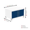 Ver imagem 3 de Mapoteca Mont 5 Gavetas 71,3cm x 120,4cm Aço Cinza/Branco/Azul Delrei