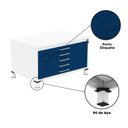 Ver mais imagens de Mapoteca Mont 5 Gavetas 71,3cm x 120,4cm Aço Cinza/Branco/Azul Delrei