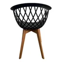 Ver imagem 4 de Cadeira de Jantar Web com Assento Estofado Madeira Maciça Premium Preto