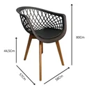 Ver imagem 7 de Cadeira de Jantar Web com Assento Estofado Madeira Maciça Premium Preto