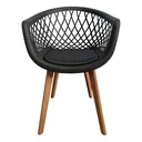 Ver imagem 2 de Cadeira de Jantar Web com Assento Estofado Madeira Maciça Premium Preto