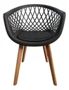 Ver imagem 2 de Cadeira de Jantar Web com Assento Estofado Madeira Maciça Premium Preto