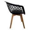 Cadeira de Jantar Web com Assento Estofado Madeira Maciça Premium Preto - 3