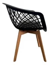 Ver imagem 3 de Cadeira de Jantar Web com Assento Estofado Madeira Maciça Premium Preto
