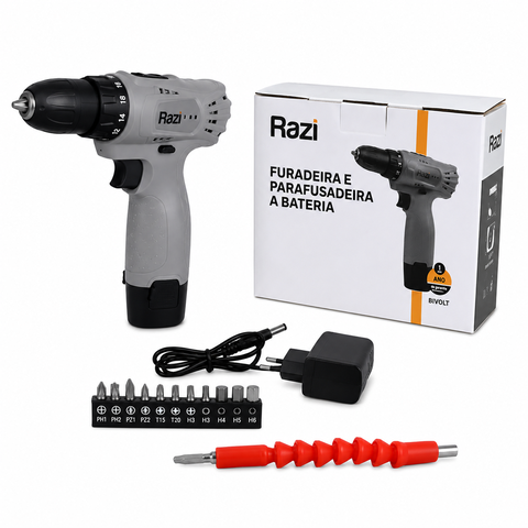 Parafusadeira / Furadeira 12V sem Maleta Razi