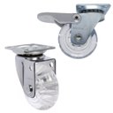 Ver imagem 1 de 6 Rodizio Roda Giratório Gel 50mm sem e com Freio Anti Risco 50kg Schioppa