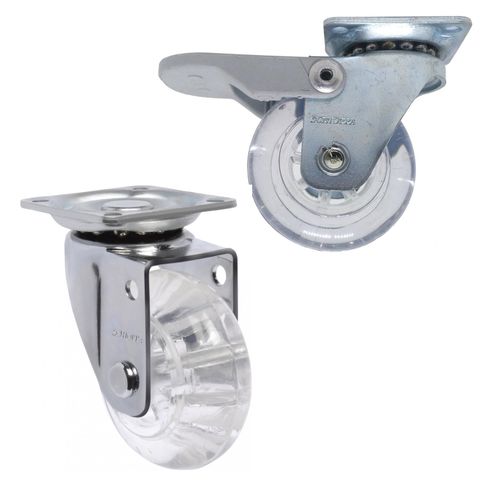 6 Rodizio Roda Giratório Gel 50mm sem e com Freio Anti Risco 50kg Schioppa