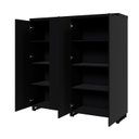 Ver imagem 7 de Armário Alto Duplo 1,58m para Escritório com 4 Portas de Abrir e Puxadores Metálicos F5 Office