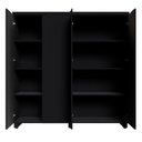 Ver imagem 6 de Armário Alto Duplo 1,58m para Escritório com 4 Portas de Abrir e Puxadores Metálicos F5 Office