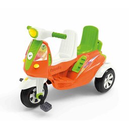 Carrinho de Passeio e Pedal Triciclo 2 Lugares Emparrudor Moto Duo Criança Cor Laranja/verde - 6