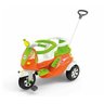 Carrinho de Passeio e Pedal Triciclo 2 Lugares Emparrudor Moto Duo Criança Cor Laranja/verde - 1