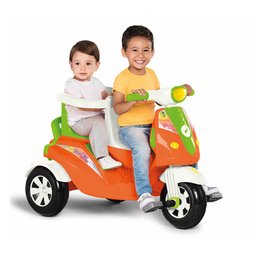Carrinho de Passeio e Pedal Triciclo 2 Lugares Emparrudor Moto Duo Criança Cor Laranja/verde - 3