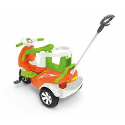 Carrinho de Passeio e Pedal Triciclo 2 Lugares Emparrudor Moto Duo Criança Cor Laranja/verde - 5