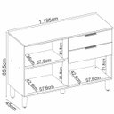 Ver imagem 2 de Balcão para Cozinha 120cm 2 Portas 2 Gavetas Olga Amêndola/nude