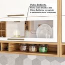 Ver imagem 7 de Cozinha Completa Modulada 100% MDF 6 Peças 12 Portas 4 Gavetas e Vidro 354cm Vicenza Espresso Móveis Branco/Amêndoa/Brilho
